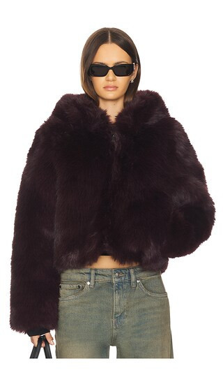 Free People Louder Please Faux Fur Jacket in Purple. - size XS | Revolve Clothing (Global)