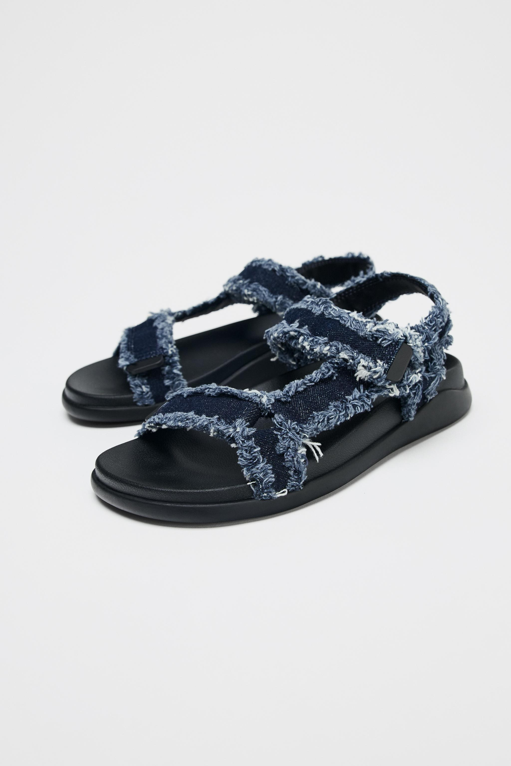 DENIM PLATFORM SANDALS | Zara US