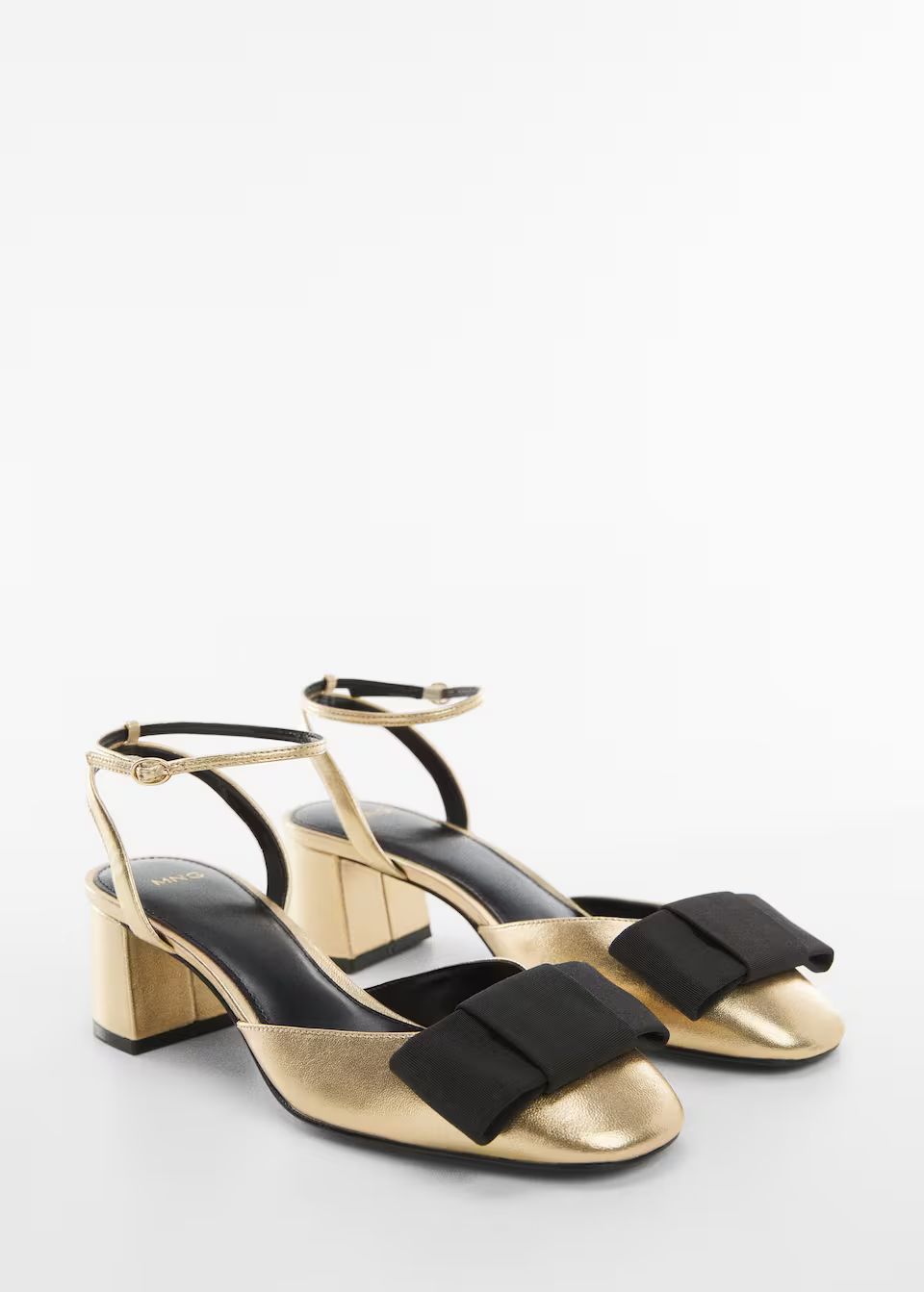 Metallic bow shoe -  Women | Mango USA | MANGO (US)