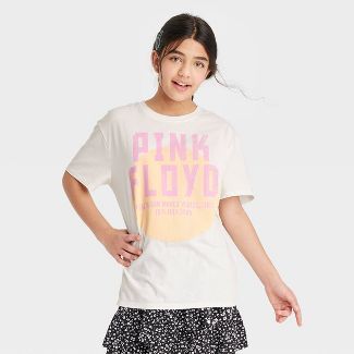 Girls' Pink Floyd Oversized Graphic T-Shirt - art class™ Cream | Target