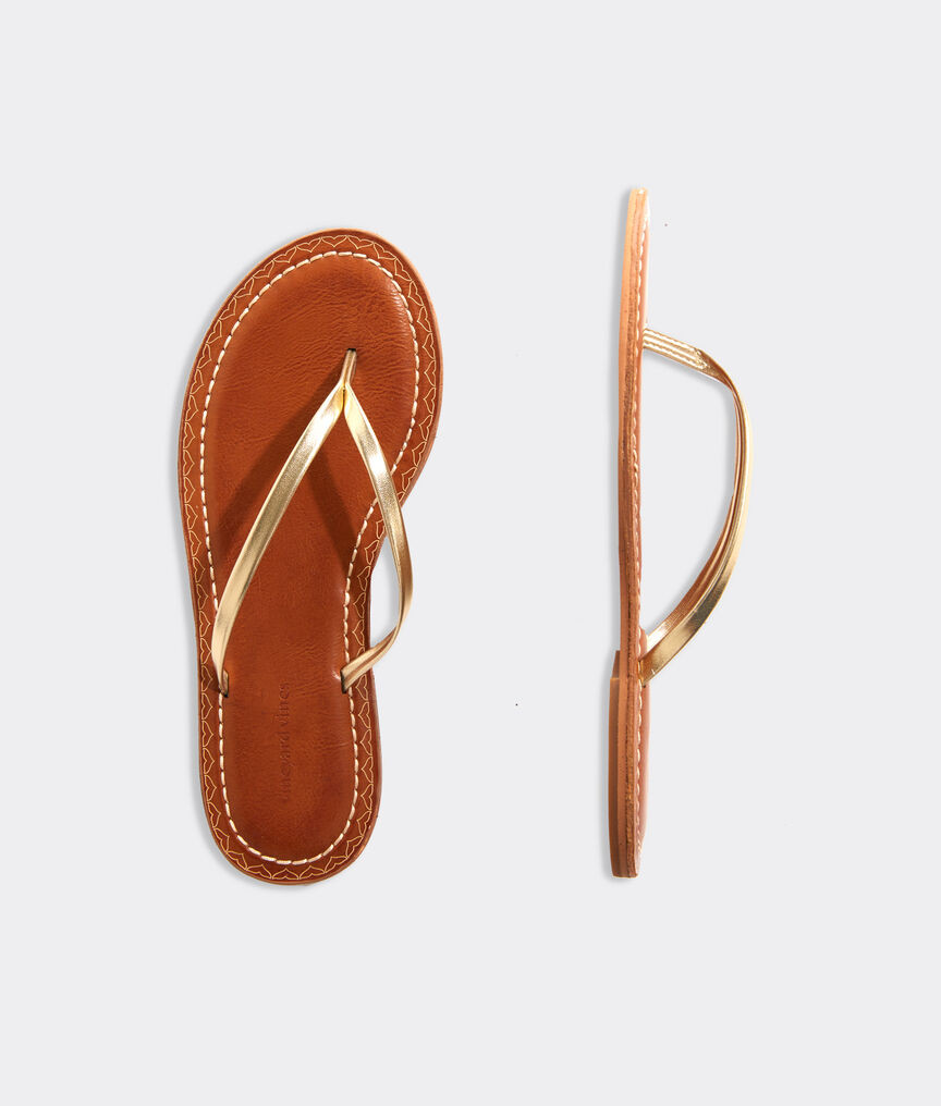 Skinny Strap Patent Leather Flip Flops | vineyard vines