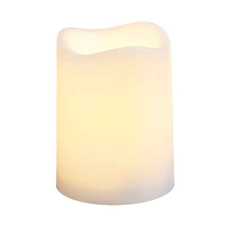 Battery-Operated LED Pillar Candles, Warm White, 4", 2 Count, Patriotic by Way To Celebrate | Walmart (US)