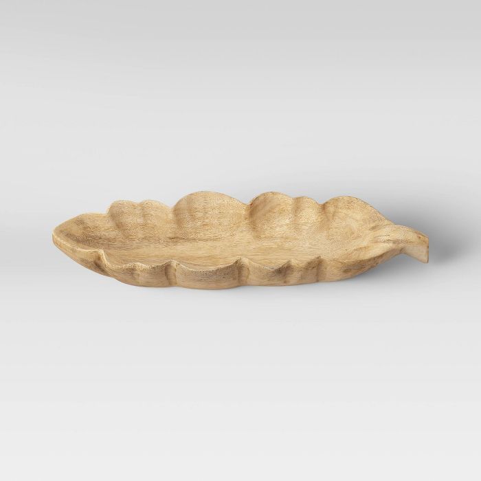 5.5" x 2.25" Wood Leaf Tray Brown - Threshold™ | Target