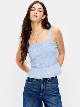 Smocked Peplum Tank Top | Old Navy (US)