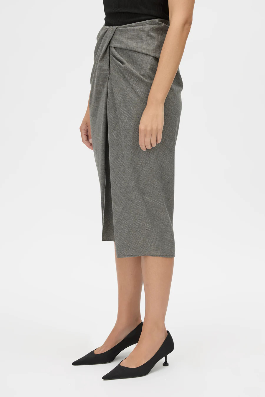 Luis Midi Skirt in Charcoal Melange - CAMILLA AND MARC® C&M | CAMILLA AND MARC (ANZ)
