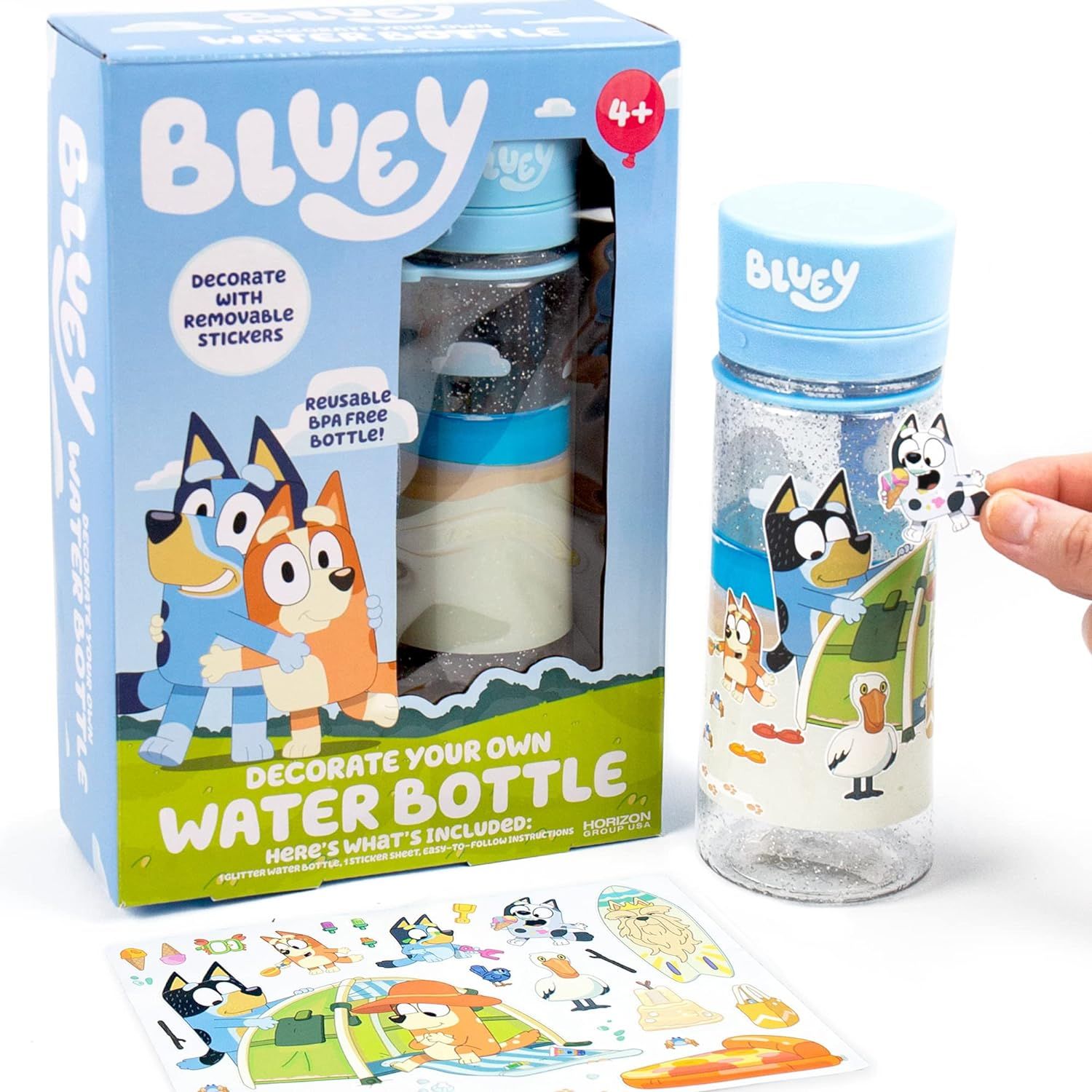Bluey Decorate Your Own Water Bottle, Repositionable Stickers, Great For Bluey Birthday Parties, ... | Amazon (US)