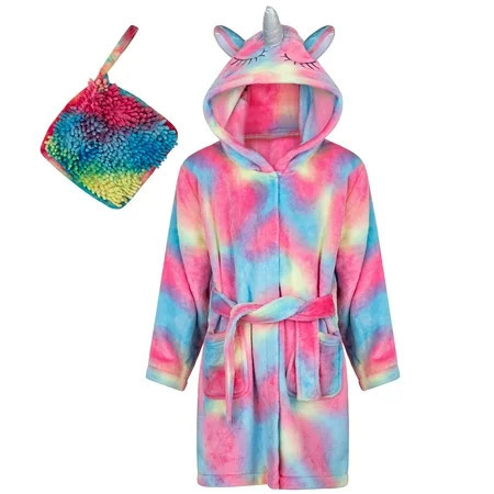 Kids Robes for Girls Robe Soft Plush Hooded Fleece Bathrobe - Unicorn Gifts for Girls Age 6-8 | Walmart (US)