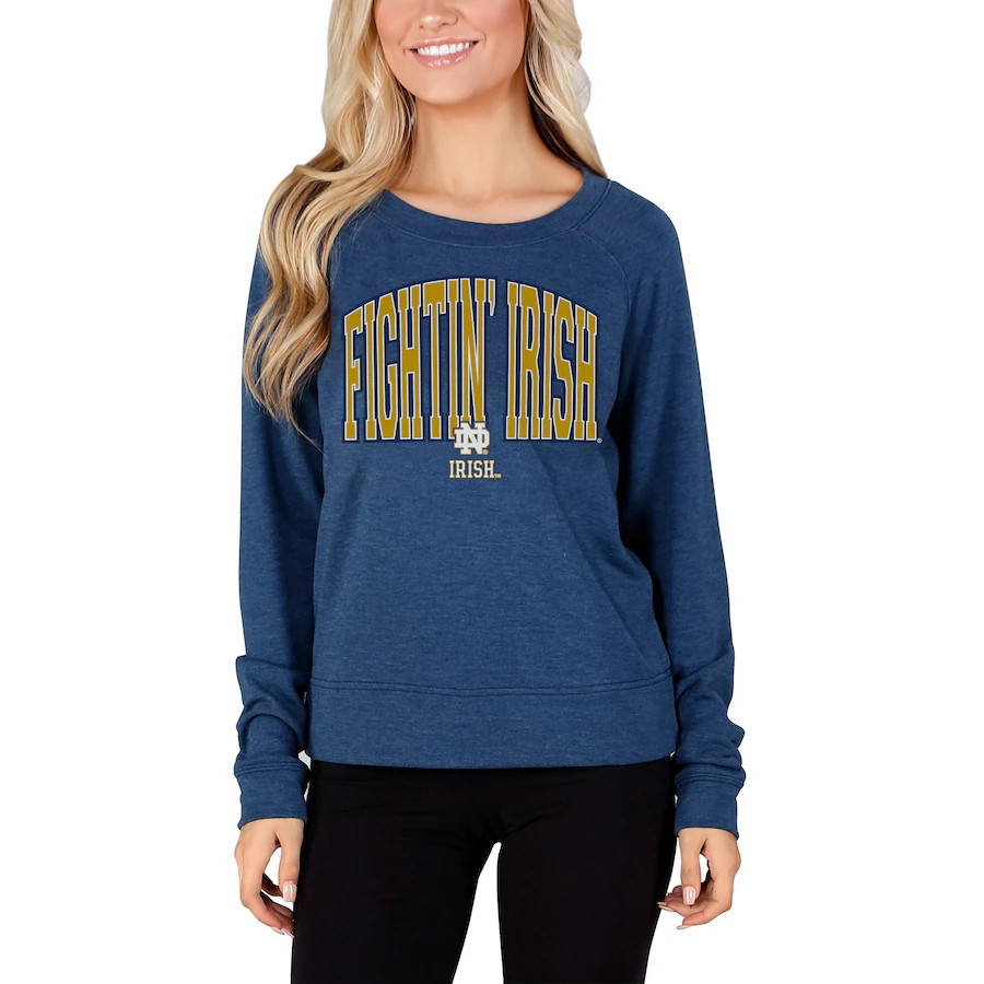 Notre Dame Fighting Irish Concepts Sport Women's Mainstream Terry Long Sleeve T-Shirt - Navy | Fanatics