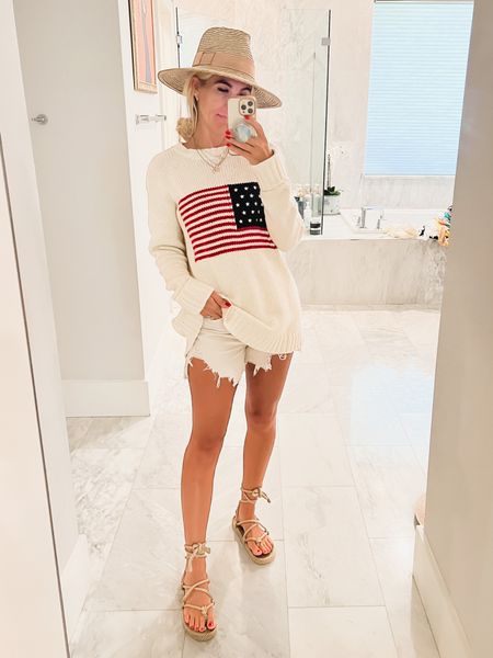 Fourth of July outfit ideas American flag sweater shirt summer sandals free people show me your mumu beach vacation outfits 

#LTKstyletip #LTKtravel #LTKSeasonal