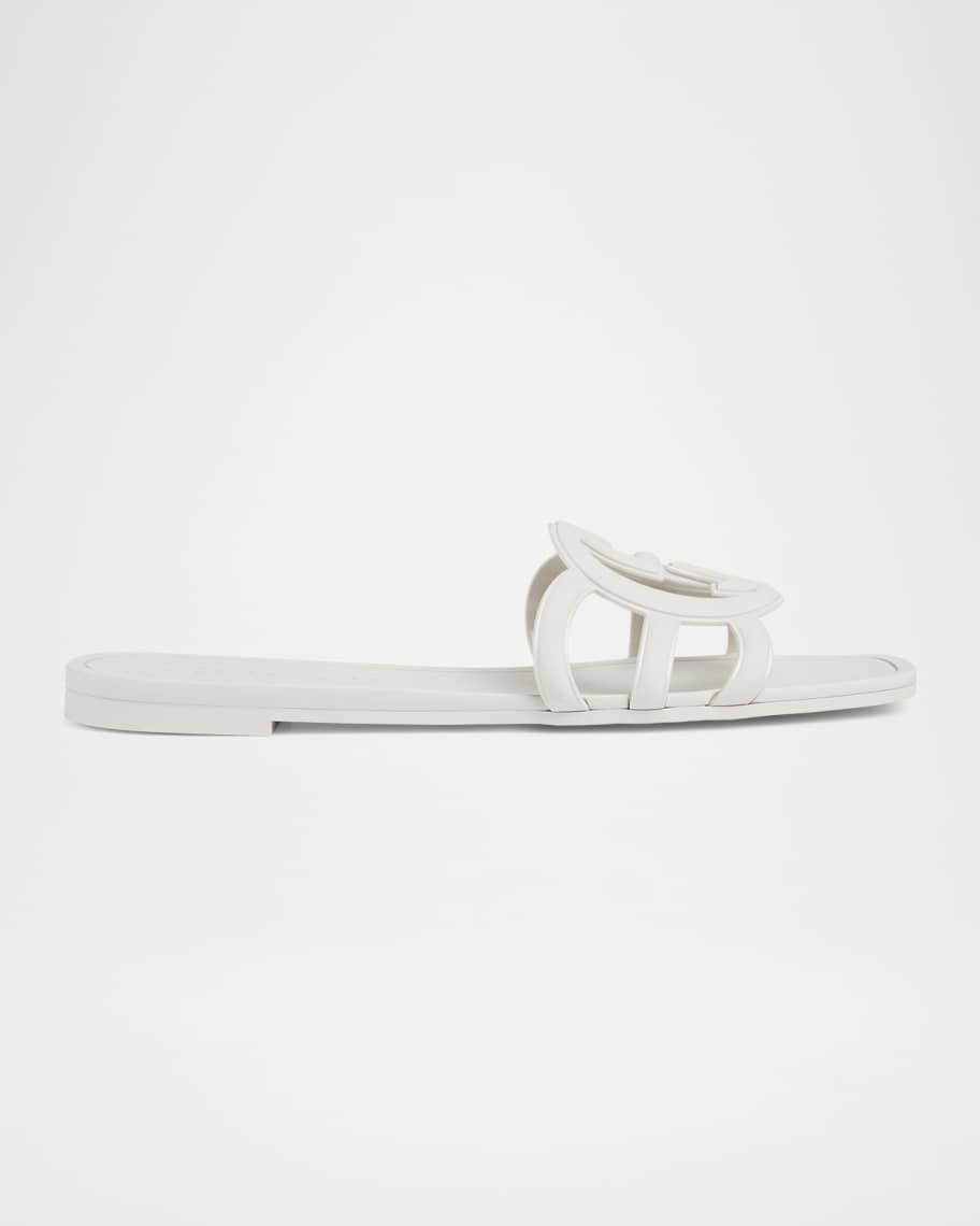Gucci Palma GG Rubber Flat Slide Sandals | Neiman Marcus
