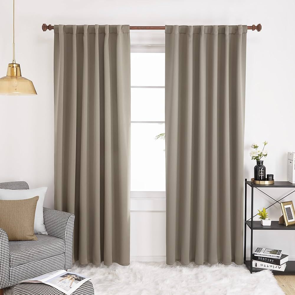 Deconovo Blackout Window Curtains, Back Tab and Rod Pocket Thermal Insulated Curtains, Room Darke... | Amazon (US)