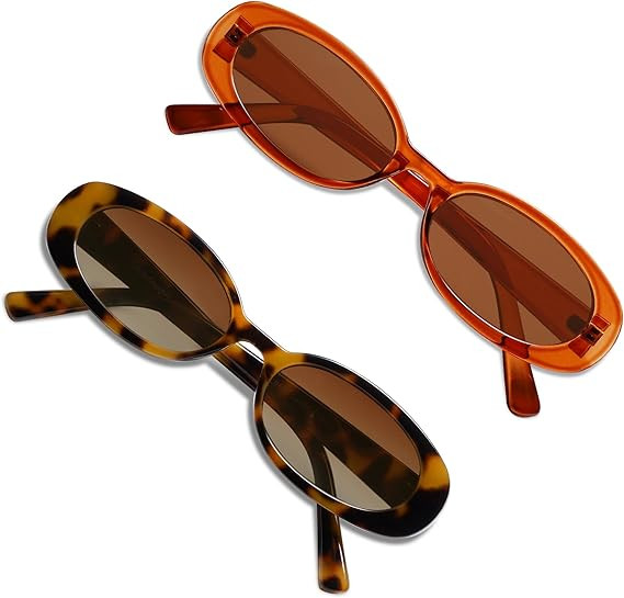 VANLINKER Polarized Retro Oval Sunglasses for Women and Men Small 90s Style VL9580 | Amazon (US)