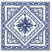 Blue & White Design Ceramic Accent Tile - Decorative Backsplash Kitchen Bathroom Patterned Tiles | Etsy (US)