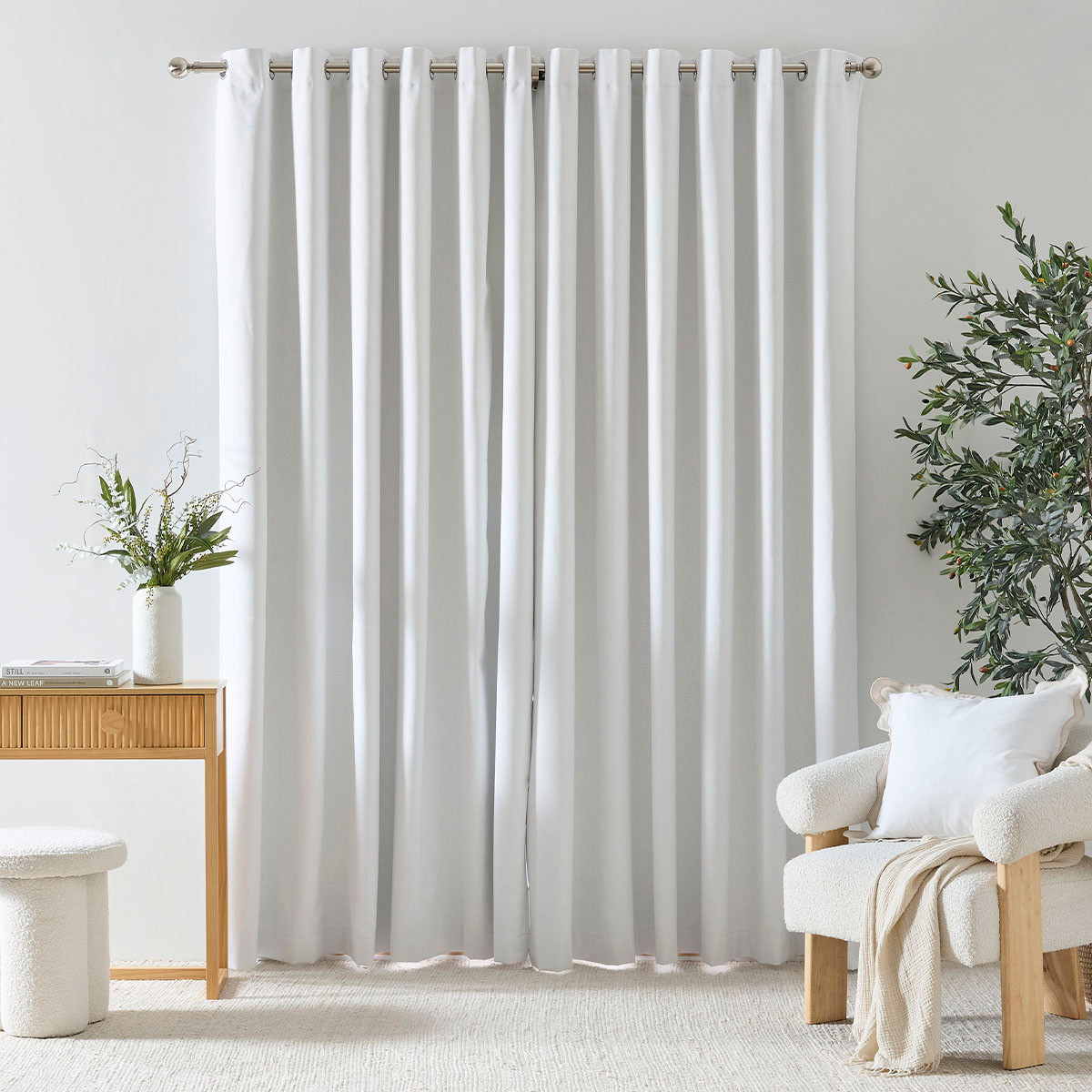 Marina Blockout White Curtain Set of 2 [MUSBMARIN21C] | Pillow Talk AU