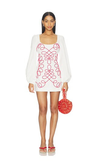 The Wolf Gang Soriah Mini Dress in Ivory,Red. - size S | Revolve Clothing (Global)