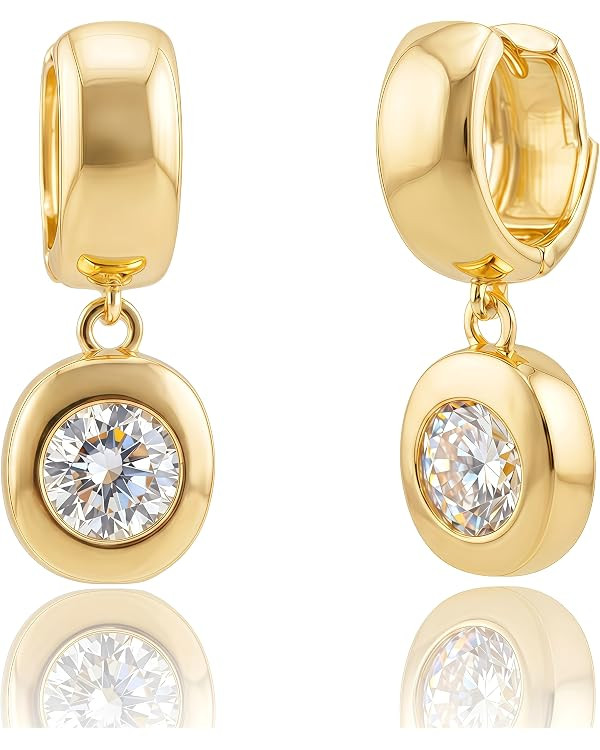 Dangle Flower Gold Earrings for Women, Trendy Statement Hoop Earrings, Gold Floral Drop Earrings ... | Amazon (US)