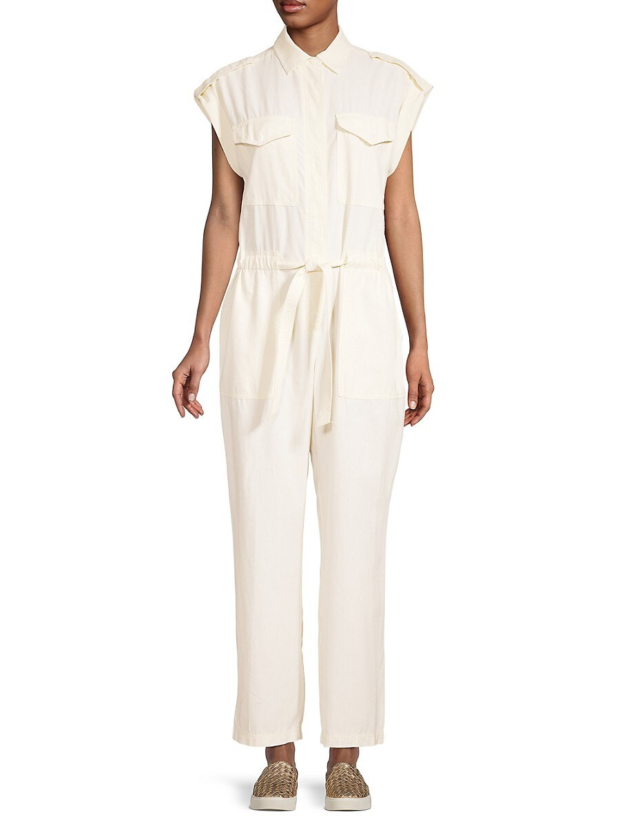 rag & bone Women's Luna Linen-Blend Jumpsuit - Off White - Size S | Saks Fifth Avenue OFF 5TH