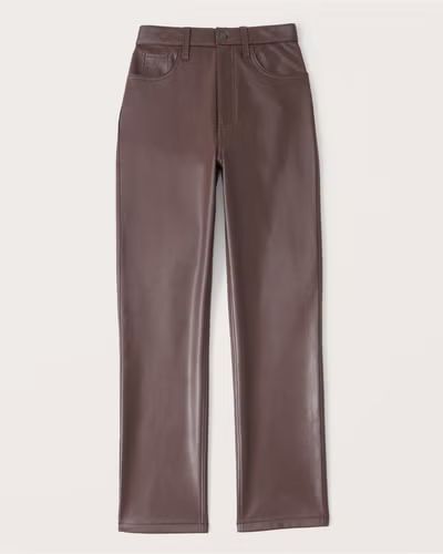 Women's Vegan Leather 90s Straight Pants | Women's Fall Outfitting | Abercrombie.com | Abercrombie & Fitch (US)