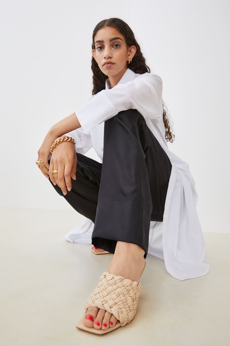 Leather Slip-on Sandals | H&M (US + CA)
