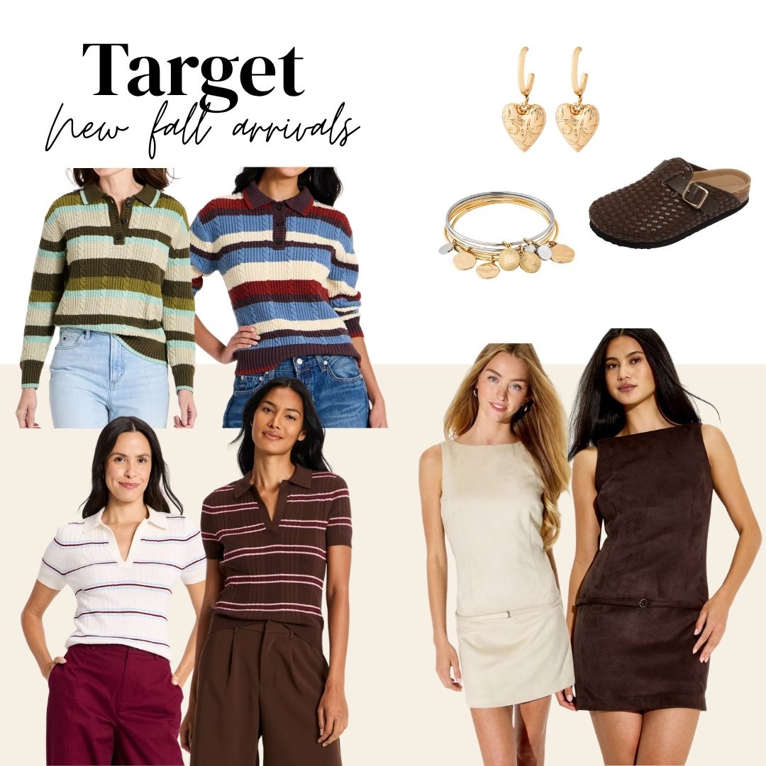@Target  new fall arrivals are giving such good preppy vibes this season 🍂 Loving the striped rugby sweaters, polos, suede mini dresses, and those heart drop earrings. Linking it all below!

#LTKSeasonal #LTKootd #LTKTall