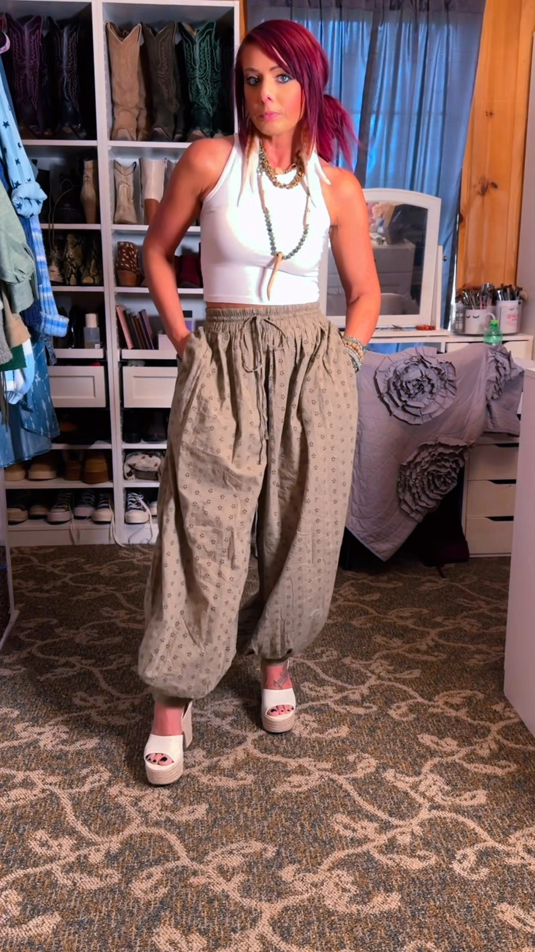 You can’t tell me these aren’t giving  Free People vibes? These Walmart/Scoop ballon style pants are soooo, soooo good - & I’m picky about how mine fit! If you’ve been on the fence about trying them out, this is a perfect affordable option! 
Top (part of a set) - in a size S 
Pants - in a size S (Fit TTS, if in between size down. Have elastic waist & a functional drawstring)
Red Matching Set - in a size S (would recommend sizing up before down on this one)

#LTKgrwm #LTKPetite #LTKootd