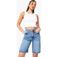 Womens Denim Jort - Blue - 8 | boohoo (US & Canada)