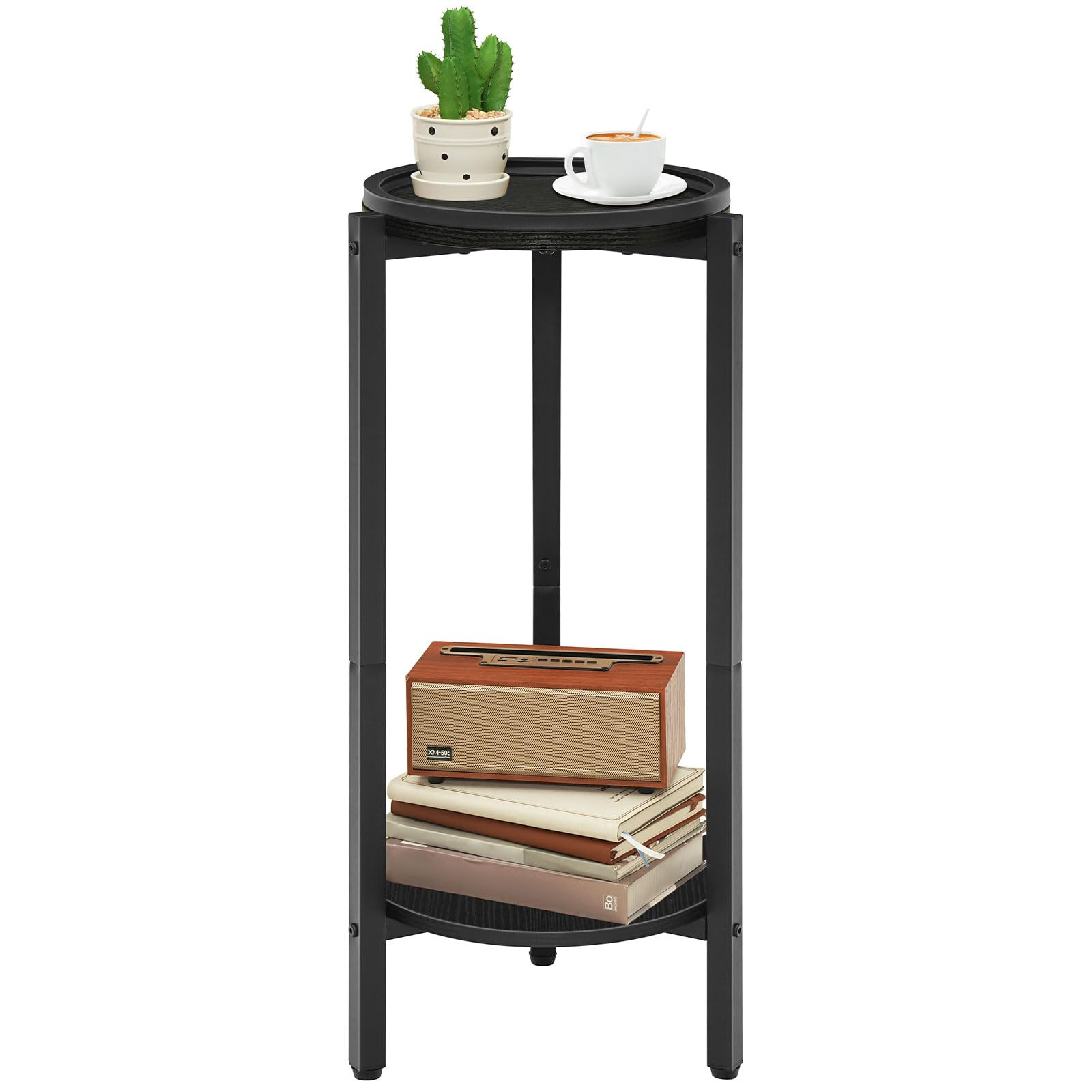 HOOBRO Tall Round Side Table, Small Circle Coffee Drink Table for Sofa Couch, 28.7" H Round Night... | Amazon (US)