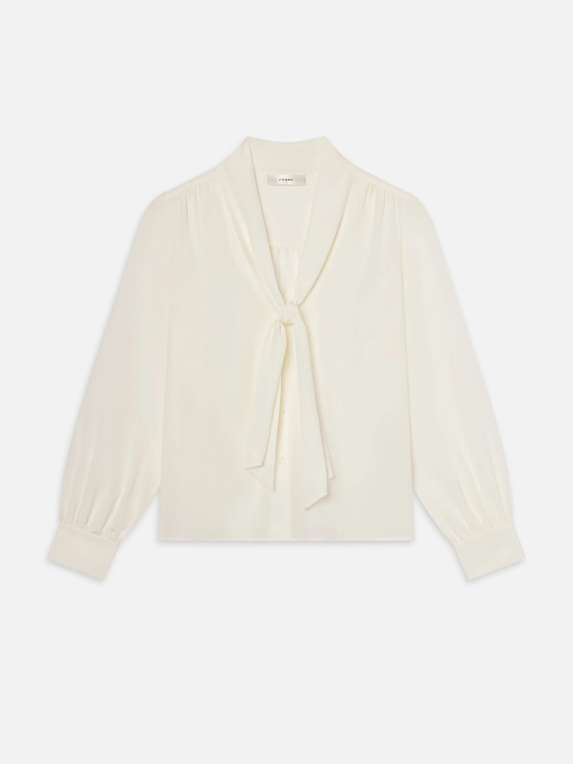 The Silk Tie Blouse -- Cream | Frame Denim