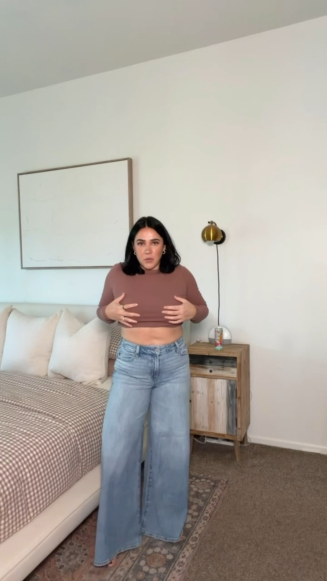 Trying out American Eagle jeans! These ones are a-line, similar to the previous pair. So flattering and soft, stretchy waistband. Wide leg & extremely flattering on inverted triangle! 

TTS I did a 10

#LTKFindsUnder50 #LTKMidsize #LTKootd