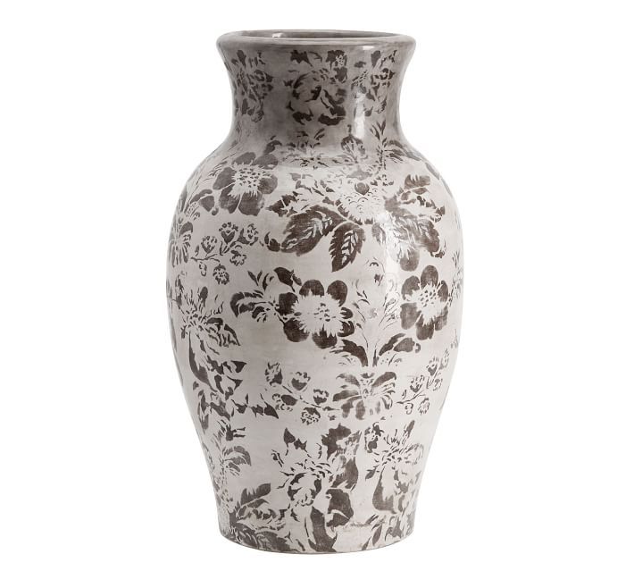 Collette Handcrafted Floral Terra Cotta Vases | Pottery Barn (US)