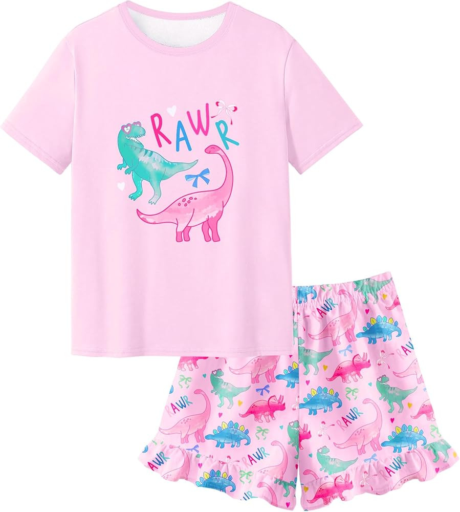 Sylfairy Girls Pajamas Summer Toddler Girl Pajamas Sets Short Sleeve Girls' Cute Sleepwear Pjs | Amazon (US)