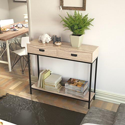 Roomfitters 2 Drawer Entryway Console Table, Sofa Table for Hallway Foyer, 2-Tier Display Shelf, Mul | Amazon (US)