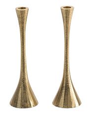 Set Of Two Brass Taper Candle Holders | TJ Maxx