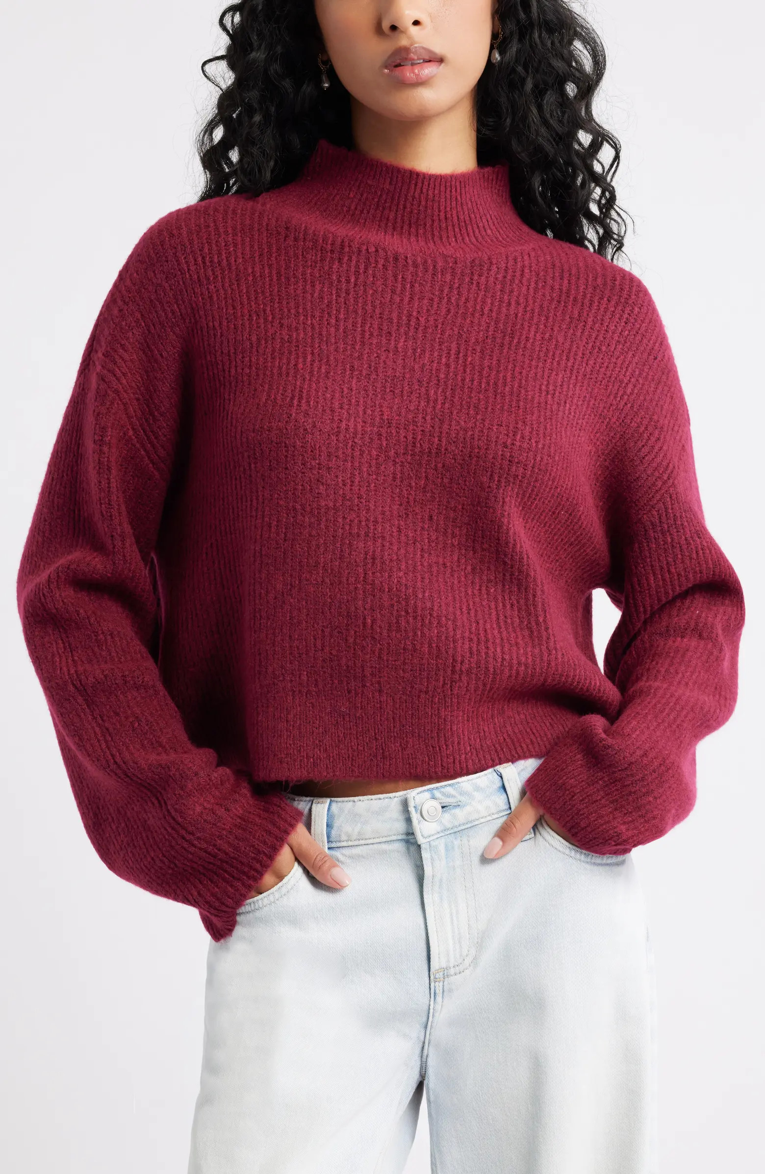 Oversize Cozy Mock Neck Sweater | Nordstrom