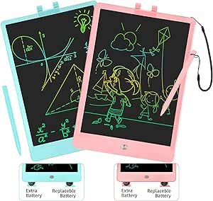 2 Pack LCD Writing Tablet for Kids 10 Inch Reusable Drawing Pad Colorful Toddler Writing Board El... | Amazon (US)