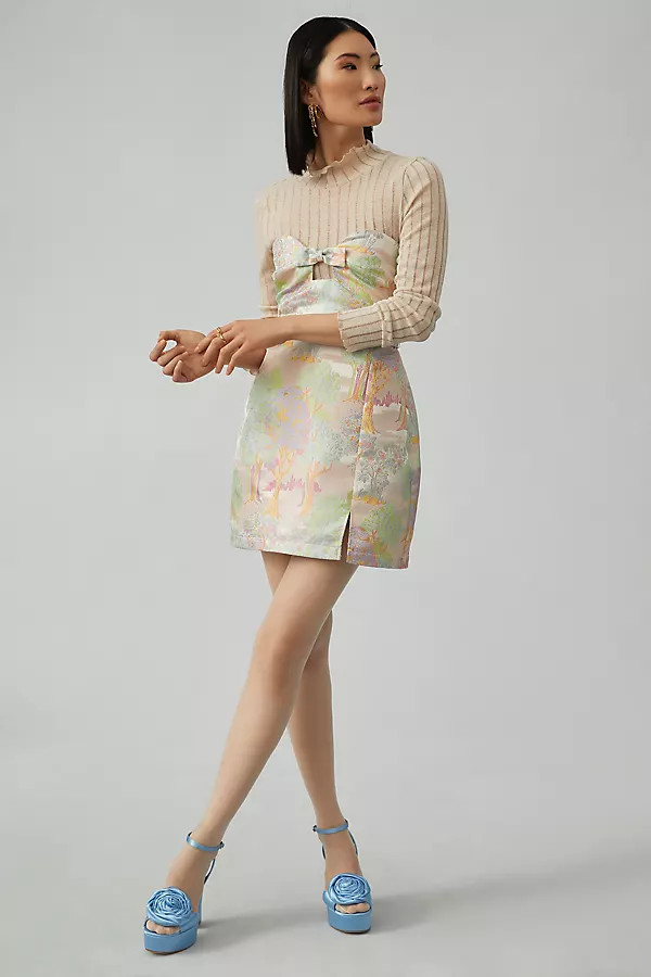 Maeve Strapless Bow Mini Dress By Maeve in Assorted Size 8 | Anthropologie (US)