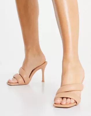 Public Desire Calm padded mules in beige | ASOS (Global)