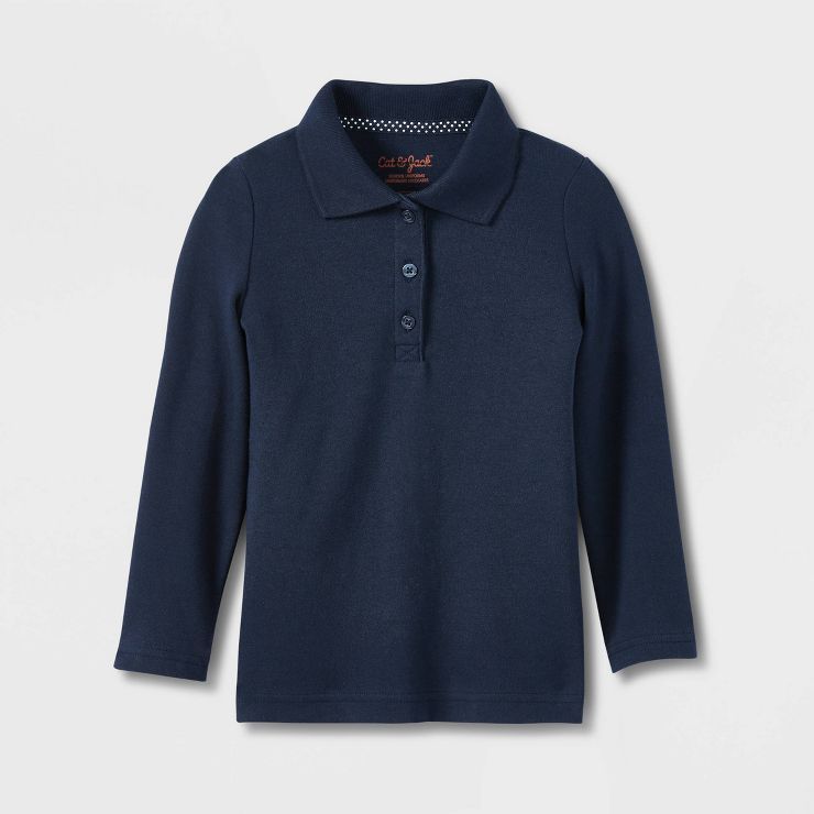 Toddler Girls' Long Sleeve Interlock Uniform Polo Shirt - Cat & Jack™ | Target