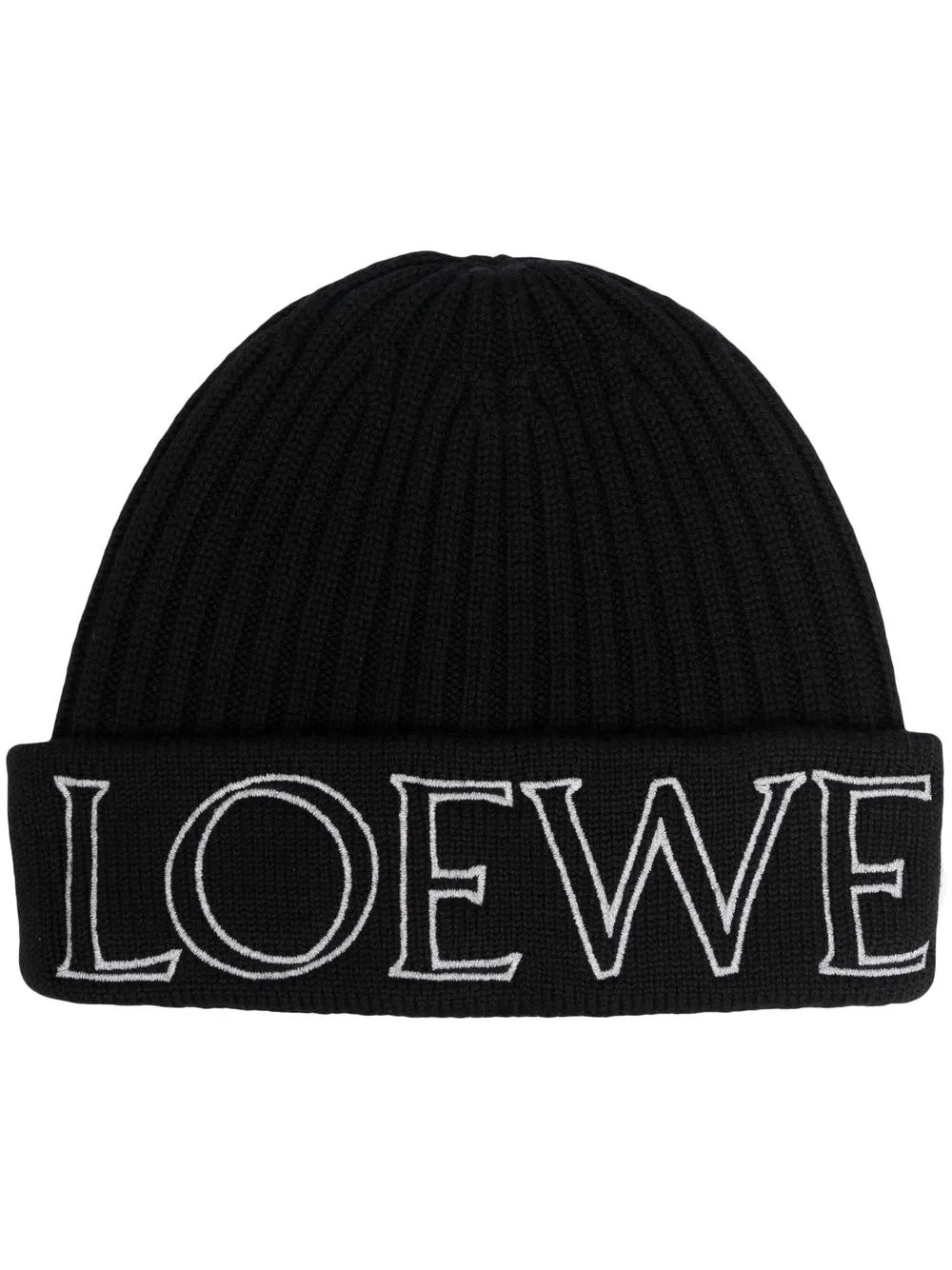 LOEWE embroidered-logo Wool Beanie  - Farfetch | Farfetch Global