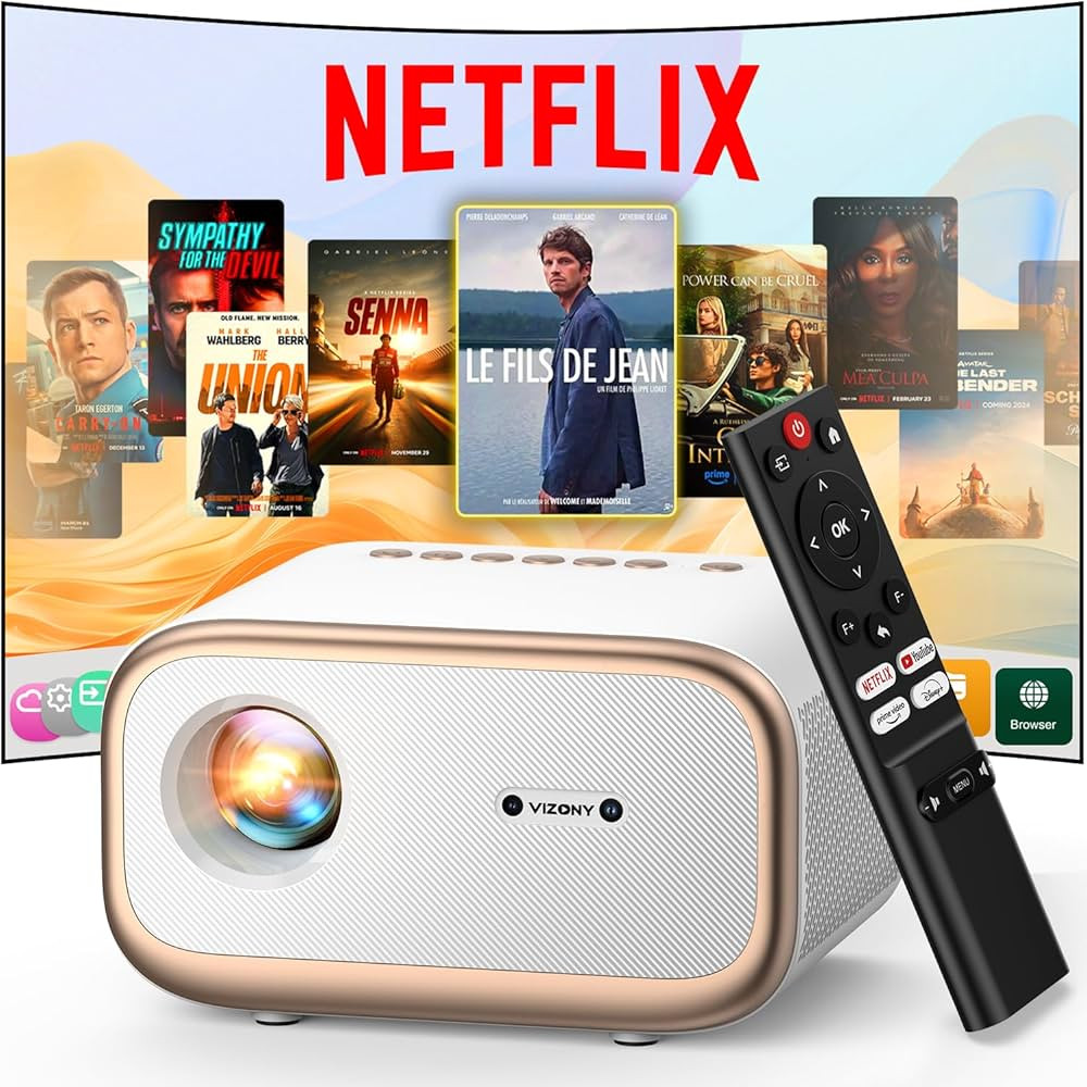 E1 Pro Netflix-Certified Smart Projector, 550 ANSI Lumens, WiFi Bluetooth, Auto Focus & Keystone,... | Amazon (US)
