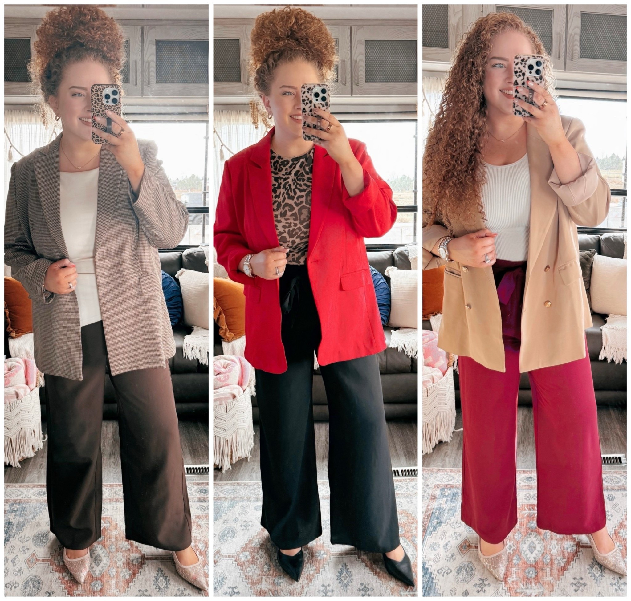 Elevated office looks that actually make getting dressed fun 💼✨ Three polished combos that make you feel confident, put together, and ready to tackle the day 💖 office outfits | workwear inspo | blazer outfit ideas | palazzo pants outfit | professional style | chic work looks | polished office outfits | business casual outfits | workday outfit ideas | sophisticated office style | outfit combos for work | versatile work outfits | stylish office attire | neutral heels outfit | amazon fashion finds | work outfit essentials | elevated casual office | houndstooth blazer outfit | red blazer outfit | power dressing inspo

#LTKWorkwear #LTKMidsize #LTKootd