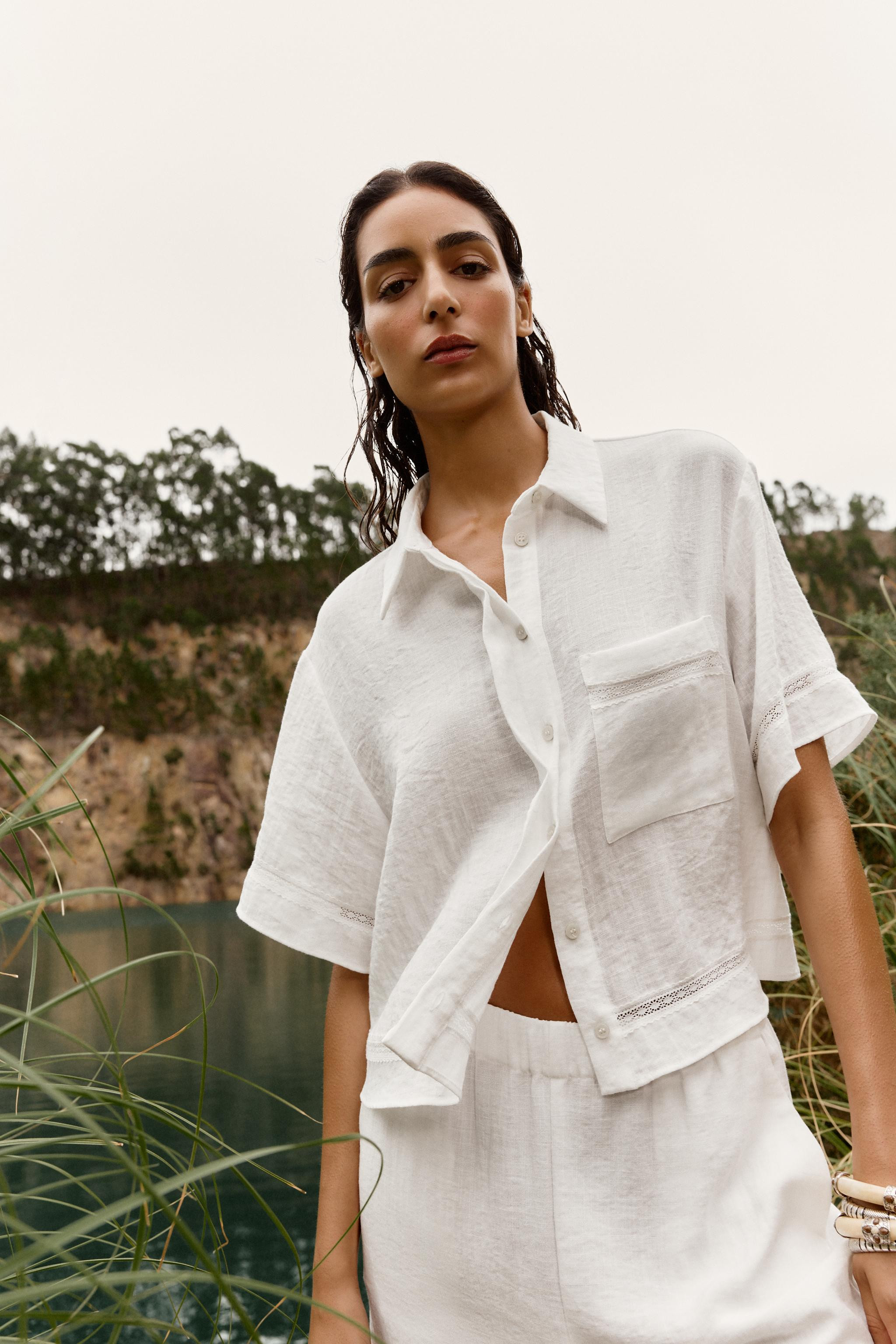 HEMSTITCH SHORT SHIRT | Zara US