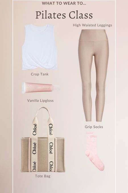 My favorite outfit to wear to Pilates!
- leggings are just the right amount of compression
- cropped tank - meets top of these leggings
- lipgloss - my absolute favorite
- grip socks - these are chic & on trend
- tote - this is on my wishlist right now!  Loving the latte & pink color combo
#pilates #workoutwear 

#LTKfindsunder100 #LTKfitness #LTKover40