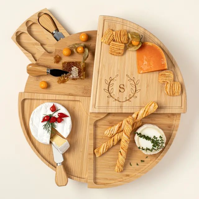 Personalized Compact Swivel Cheese Board | UncommonGoods