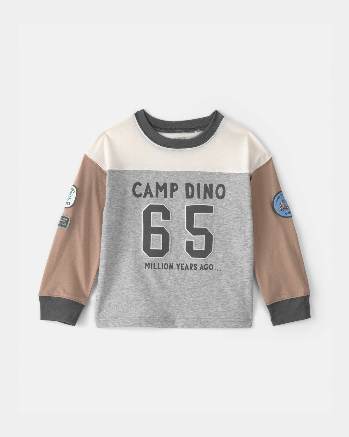Toddler Boy 'Camp Dino' Long-Sleeve T-Shirt - Brown/Grey | Carter's Inc
