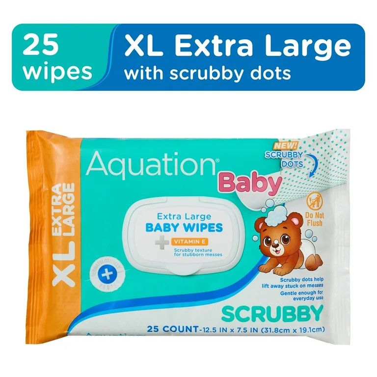 Aquation Baby XL Wipe Scrubby for Stuck on Messes, 25 Count | Walmart (US)