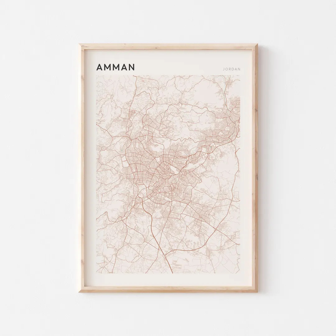 Amman Map Poster, Amman Print, Amman Poster, Amman Wall Art, Jordan, Travel Gift, Minimalist Prin... | Etsy (US)