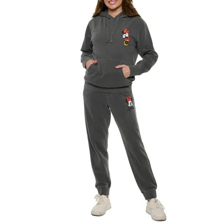 Women s Disney Minnie Mouse Hoodie & Pants 2-Piece Set Mineral Wash Gray | Walmart (US)