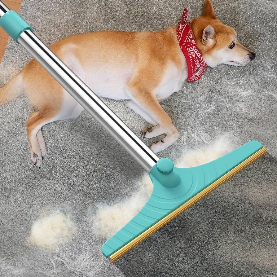 Carpet Rake for Pet Hair Removal, Reusable Cat Dog Hair Remover with 45’’ Long Handle Advance... | Amazon (US)