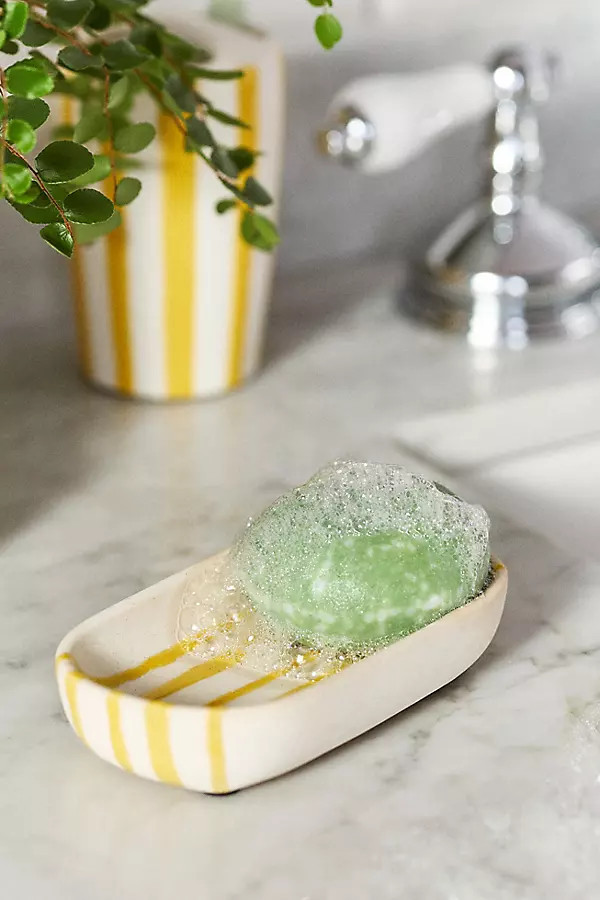 Striped Ceramic Soap Dish | Anthropologie (US)